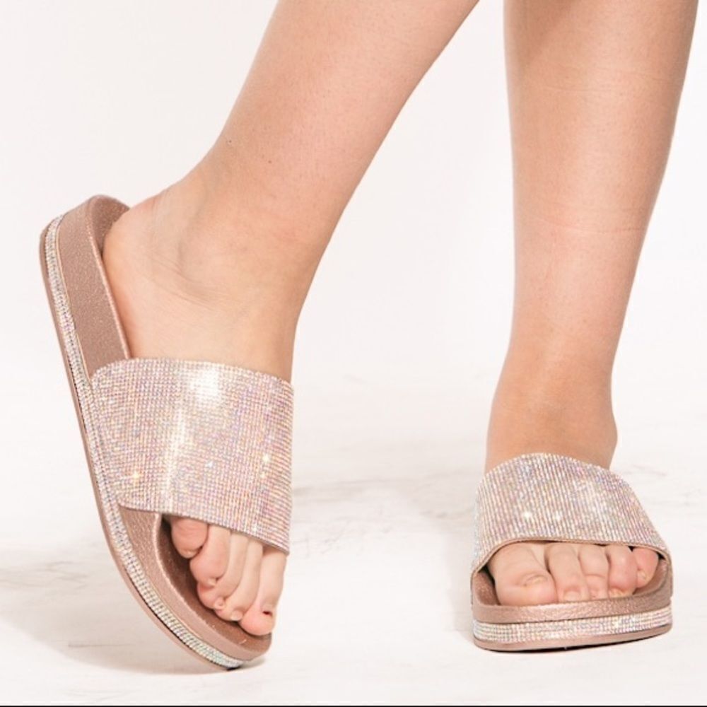 NEW ARRIVAL DIAMANTÉ ROSEGOLD DIAMOND SLIDE - Picture 3 of 3